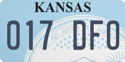 KS license plate 017DFO
