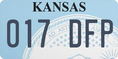 KS license plate 017DFP