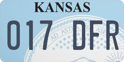 KS license plate 017DFR