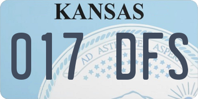 KS license plate 017DFS