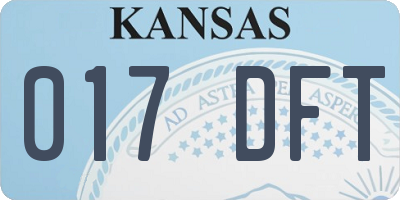 KS license plate 017DFT