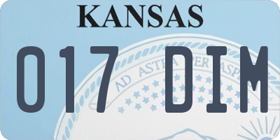 KS license plate 017DIM