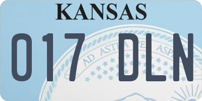 KS license plate 017DLN