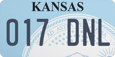 KS license plate 017DNL