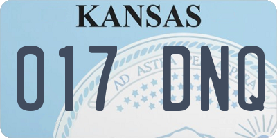 KS license plate 017DNQ