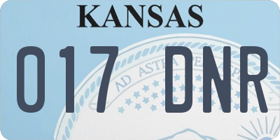 KS license plate 017DNR