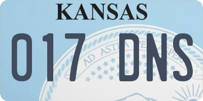 KS license plate 017DNS