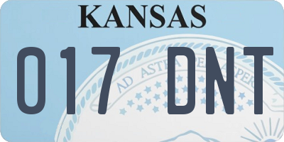KS license plate 017DNT