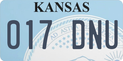 KS license plate 017DNU