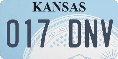 KS license plate 017DNV