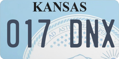 KS license plate 017DNX