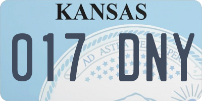 KS license plate 017DNY