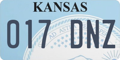 KS license plate 017DNZ