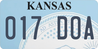 KS license plate 017DOA