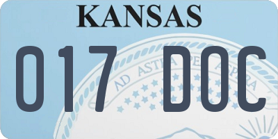 KS license plate 017DOC