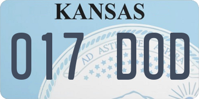 KS license plate 017DOD