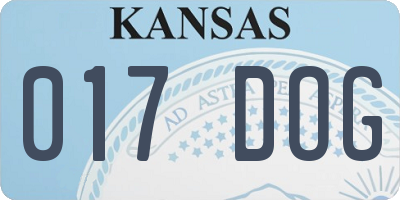 KS license plate 017DOG