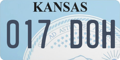 KS license plate 017DOH