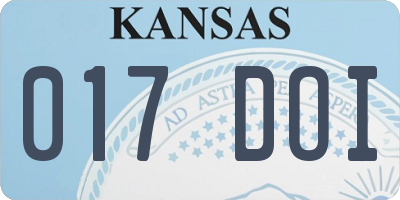 KS license plate 017DOI