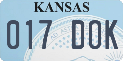 KS license plate 017DOK