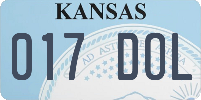 KS license plate 017DOL