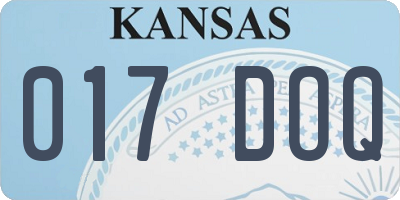 KS license plate 017DOQ