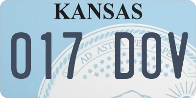 KS license plate 017DOV