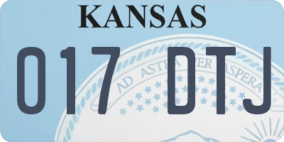 KS license plate 017DTJ