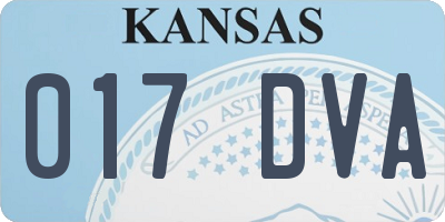 KS license plate 017DVA