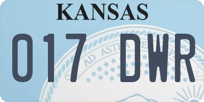 KS license plate 017DWR