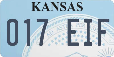 KS license plate 017EIF