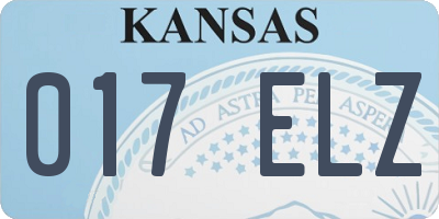 KS license plate 017ELZ