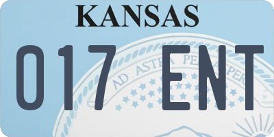 KS license plate 017ENT