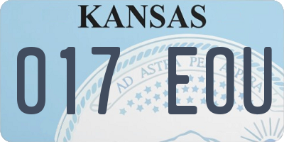 KS license plate 017EOU