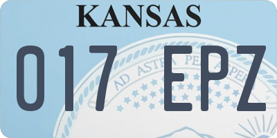 KS license plate 017EPZ