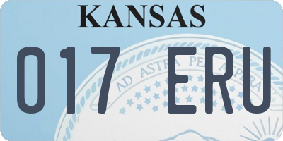 KS license plate 017ERU