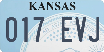 KS license plate 017EVJ
