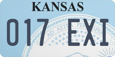 KS license plate 017EXI