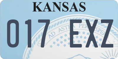 KS license plate 017EXZ