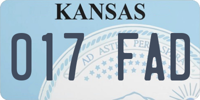 KS license plate 017FAD