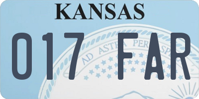 KS license plate 017FAR