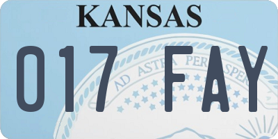 KS license plate 017FAY