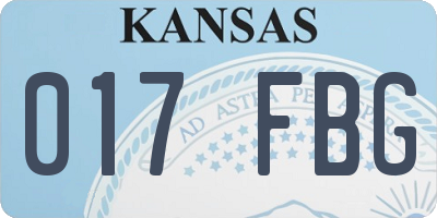 KS license plate 017FBG