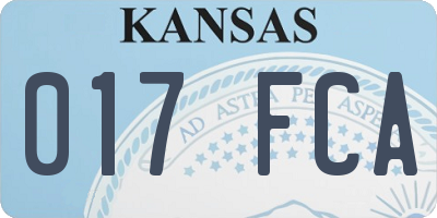 KS license plate 017FCA