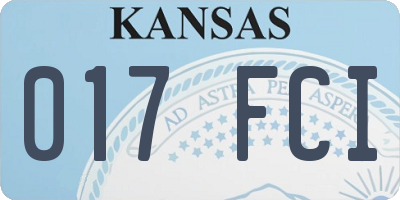 KS license plate 017FCI