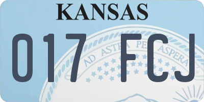 KS license plate 017FCJ
