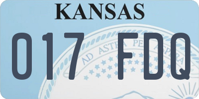 KS license plate 017FDQ