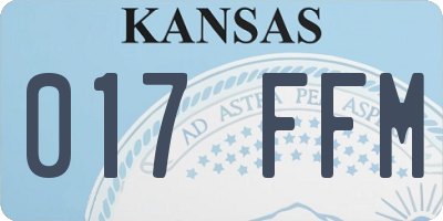 KS license plate 017FFM