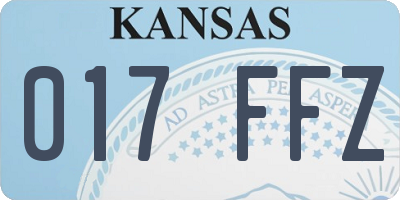 KS license plate 017FFZ