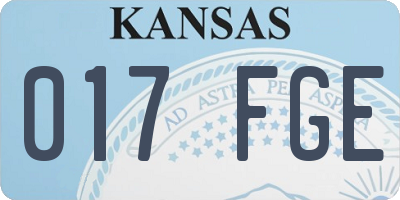 KS license plate 017FGE